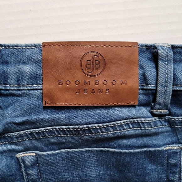 Boom Boom jean shorts cut off denim boho distressed summer cowgirl Western beach - Picture 12 of 13